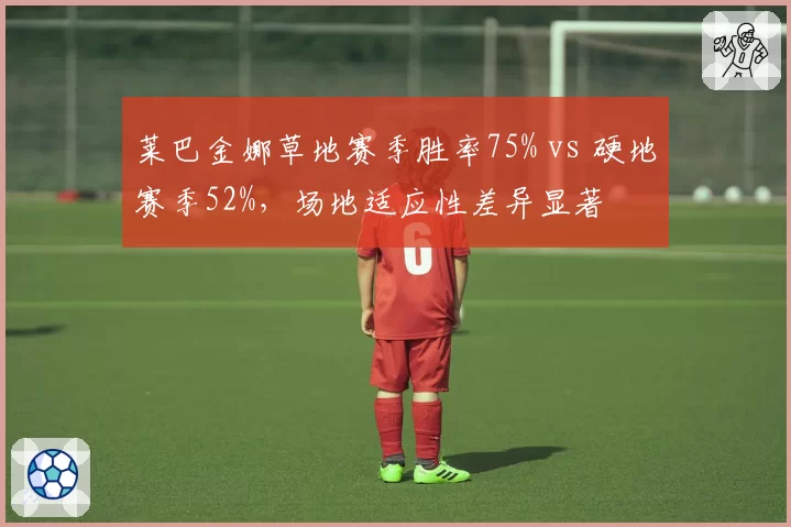 莱巴金娜草地赛季胜率75% vs 硬地赛季52%,场地适应性差异显著